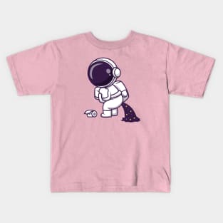 Cute Astronaut Pooping Space Cartoon Kids T-Shirt